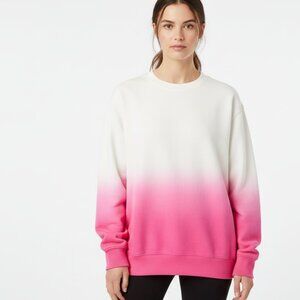 GAP Ivory and Pink Dip Dye Pullover Sweatshirt Size S